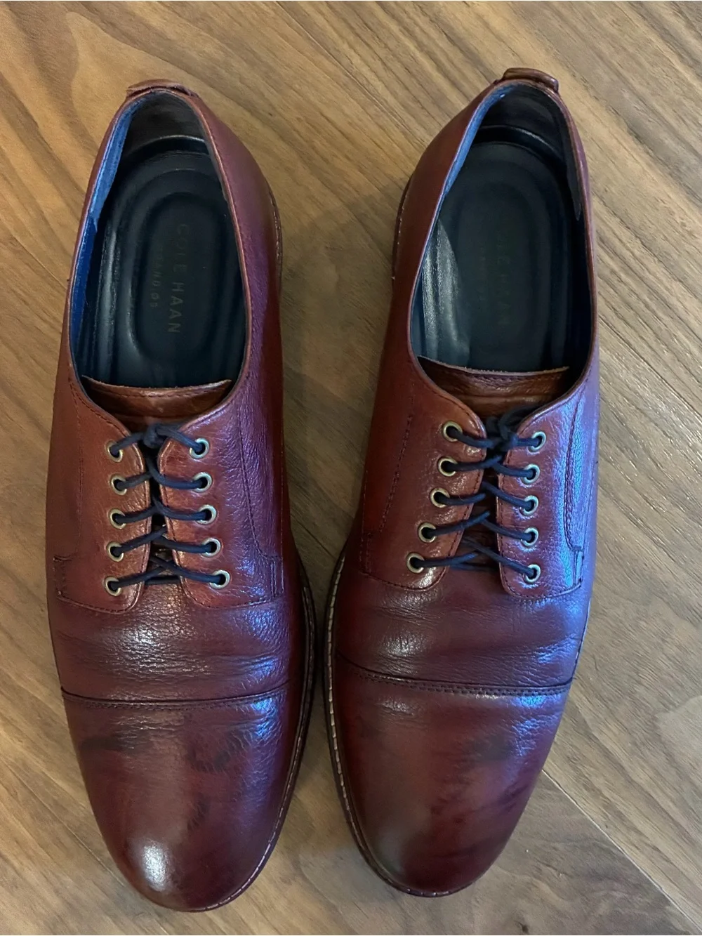 Cole Haan Brown Leather Cap Toe Dress Shoes